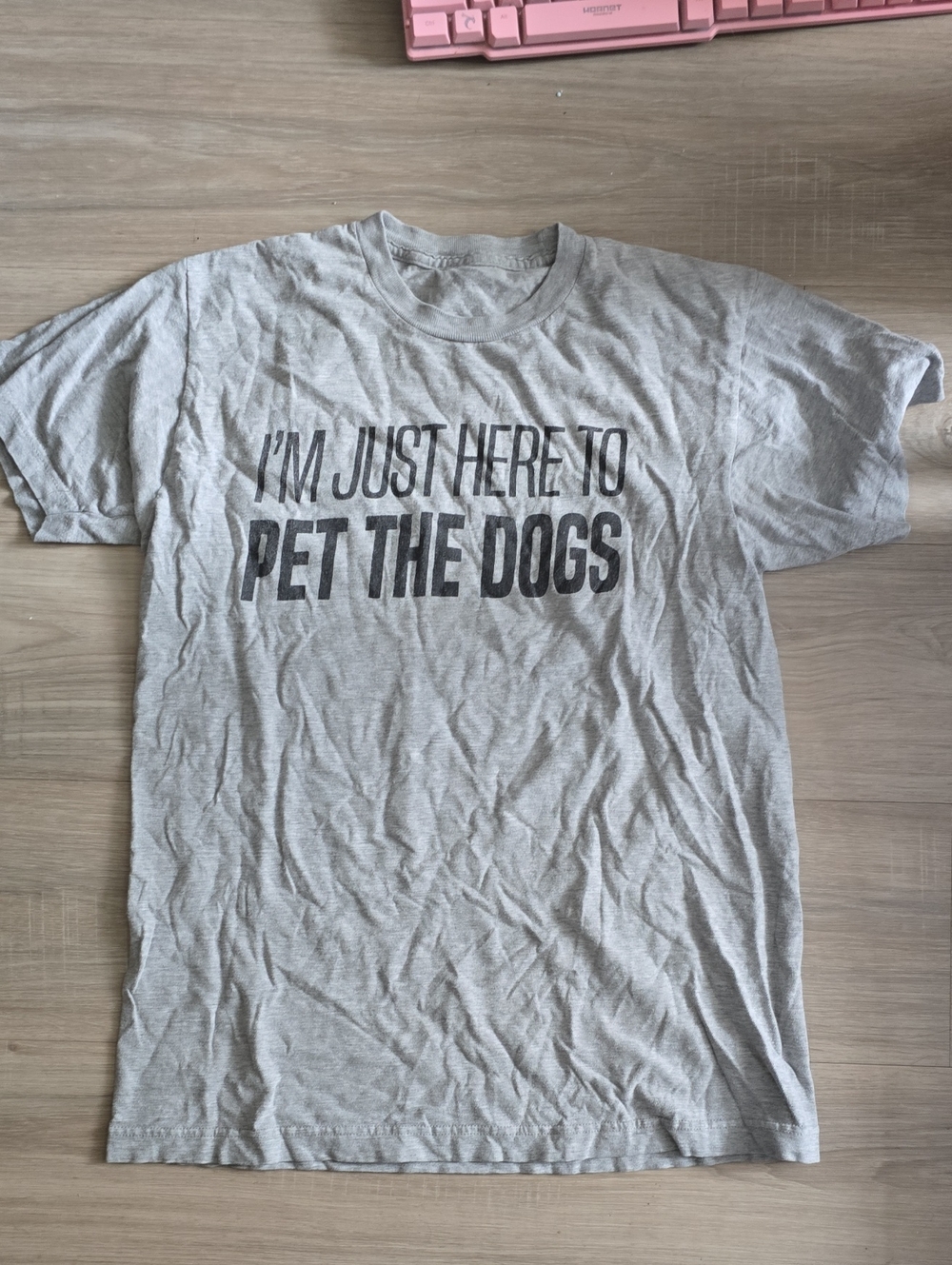 I'm Just Here to Pet the Dogs T-Shirt - Gray